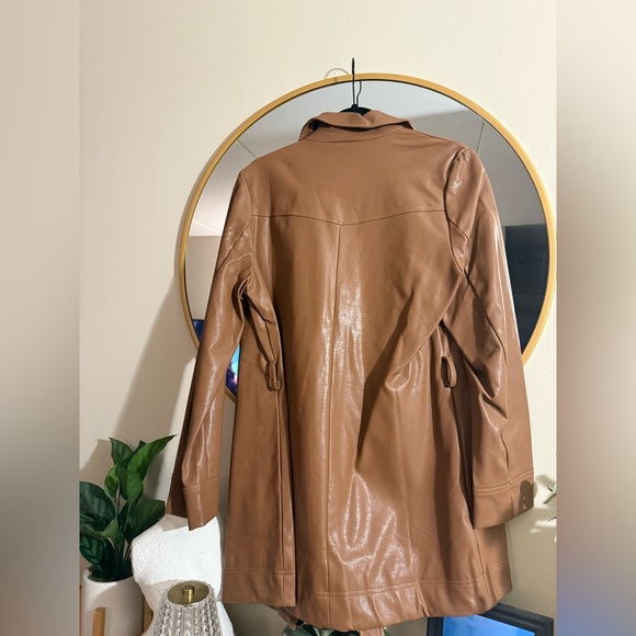 Backyard Roses Western Ranger Faux Leather Jacket Size Small NWT + belt - Picture 5 of 14